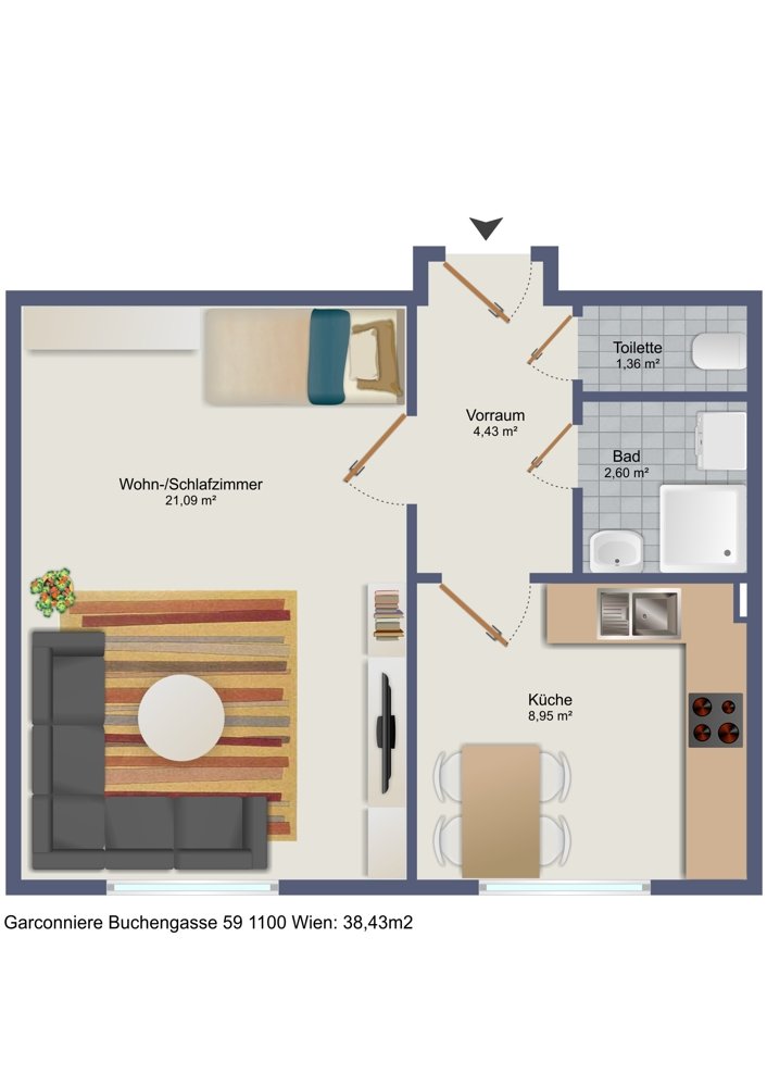 U1-Reumannplatz: Garconniere mit bester Infrastruktur zum sanieren